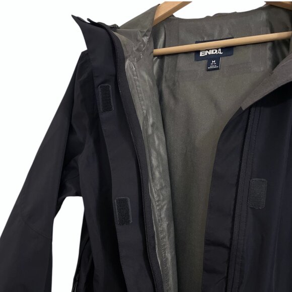 Lands' End Women's Rain Jacket Size Medium 10-12 Hooded Navy Blue - Picture 7 of 11